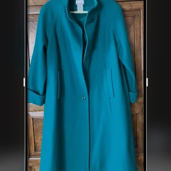 Classic CXT Women's A-line Teal wool Coat. Mint condition! - Picture 2 of 8
